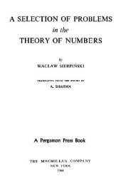 book A selection of problems in the theory of numbers 