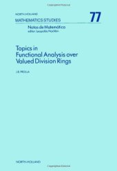 book Topics in functional analysis over valued division rings