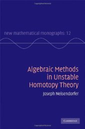 book Algebraic methods in unstable homotopy theory