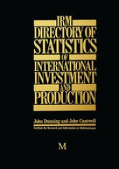 book IRM Directory of Statistics of International Investment and Production