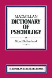 book Macmillan Dictionary of Psychology