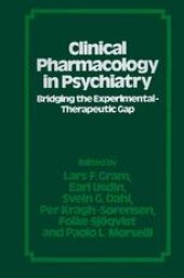 book Clinical Pharmacology in Psychiatry: Bridging the Experimental-Therapeutic Gap