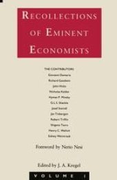 book Recollections of Eminent Economists: Volume 1