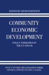 book Community Economic Development: Policy Formation in the US and UK