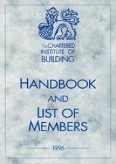 book The Chartered Institute of Building Handbook of and List of Members