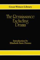 book The Renaissance: Excluding Drama