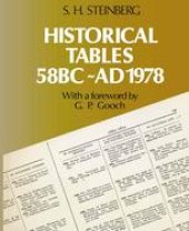 book Historical Tables: 58 B.C.–A.D. 1978