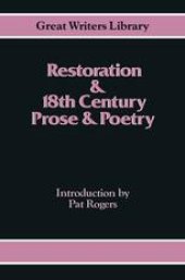 book Restoration and 18th-Century Prose and Poetry: Excluding Drama and the Novel