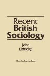 book Recent British Sociology