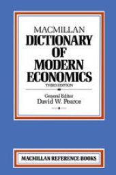 book Macmillan Dictionary of Modern Economics