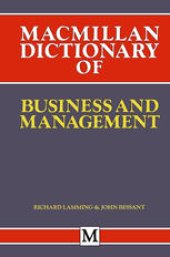 book Macmillan Dictionary of Business and Management