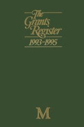 book The Grants Register 1993–1995