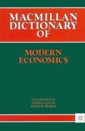 book Macmillan Dictionary of Modern Economics