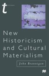 book New Historicism and Cultural Materialism