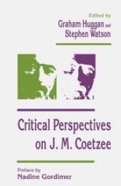 book Critical Perspectives on J. M. Coetzee