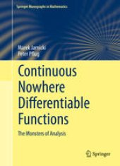 book Continuous Nowhere Differentiable Functions: The Monsters of Analysis