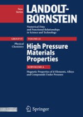 book Magnetic Properties of d-Elements, Alloys and Compounds Under Pressure