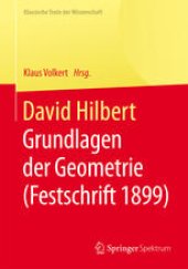 book David Hilbert: Grundlagen der Geometrie (Festschrift 1899)