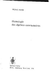 book Homologie des algebres commutatives