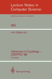 book Advances in Cryptology — CRYPTO’ 86: Proceedings