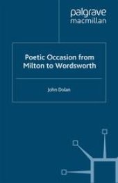 book Poetic Occasion from Milton to Wordsworth