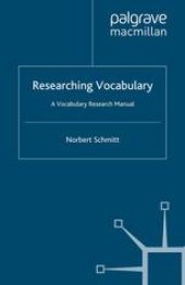 book Researching Vocabulary: A Vocabulary Research Manual