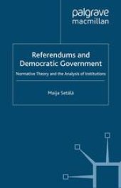 book Referendums and Democratic Government: Normative Theory and the Analysis of Institutions