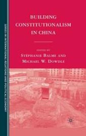 book Building Constitutionalism in China