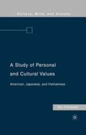 book A Study of Personal and Cultural Values: American, Japanese, and Vietnamese