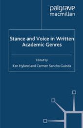 book Stance and Voice in Written Academic Genres