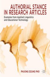 book Authorial Stance in Research Articles: Examples from Applied Linguistics and Educational Technology