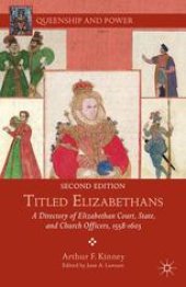 book Titled Elizabethans: A Directory of Elizabethan Court, State, and Church Officers, 1558–1603