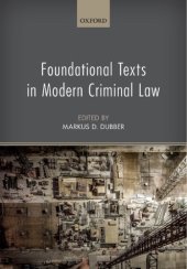 book Foundational Texts in Modern Criminal Law