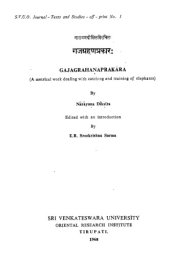 book Gajagrahaṇaprakāra (A metrical work dealing with catching and training of elephants); E.R. Sreekrishna Sarma (ed.)