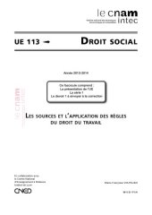 book UE 113 Droit social Série 1