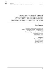 book IMPACT OF FOREIGN DIRECT INVESTMENT (FDI) ON DOMESTIC INVESTMENT IN REPUBLIC OF CROATIA