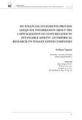 book DO FINANCIAL STATEMENTS PROVIDE ADEQUATE INFORMATION ABOUT THE CAPITALIZATION OF COSTS RELATED TO INTANGIBLE ASSETS?: AN EMPIRICAL RESEARCH ON ITALIAN LISTED COMPANIES