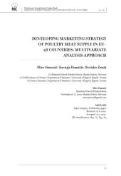 book DEVELOPING MARKETING STRATEGY OF POULTRY MEAT SUPPLY IN EU- 28 COUNTRIES: MULTIVARIATE ANALYSIS APPROACH