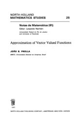 book Approximation of Vector Valued Functions