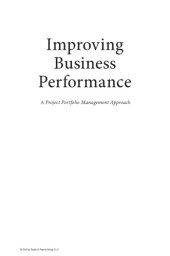 book Improving business performance : a project portfolio management approach