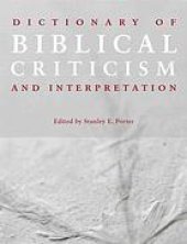 book Dictionary of biblical criticism and interpretation