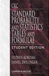 book CRC standard probability and statistics tables and formulae