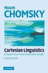 book Cartesian linguistics : a chapter in the history of rationalist thought