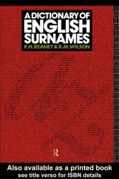 book A dictionary of English surnames