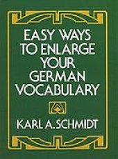 book Easy ways to enlarge your German vocabulary