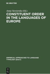 book Eurotyp: Typology of Languages in Europe, Volume 1: Constituent Order in the Languages of Europe