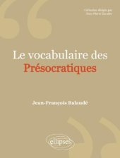 book Le vocabulaire des presocratiques