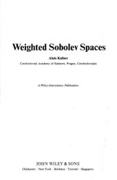 book Weighted Sobolev Spaces