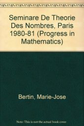 book Seminare De Theorie Des Nombres, Paris 1980-81