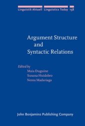 book Argument Structure and Syntactic Relations: A cross-linguistic perspective